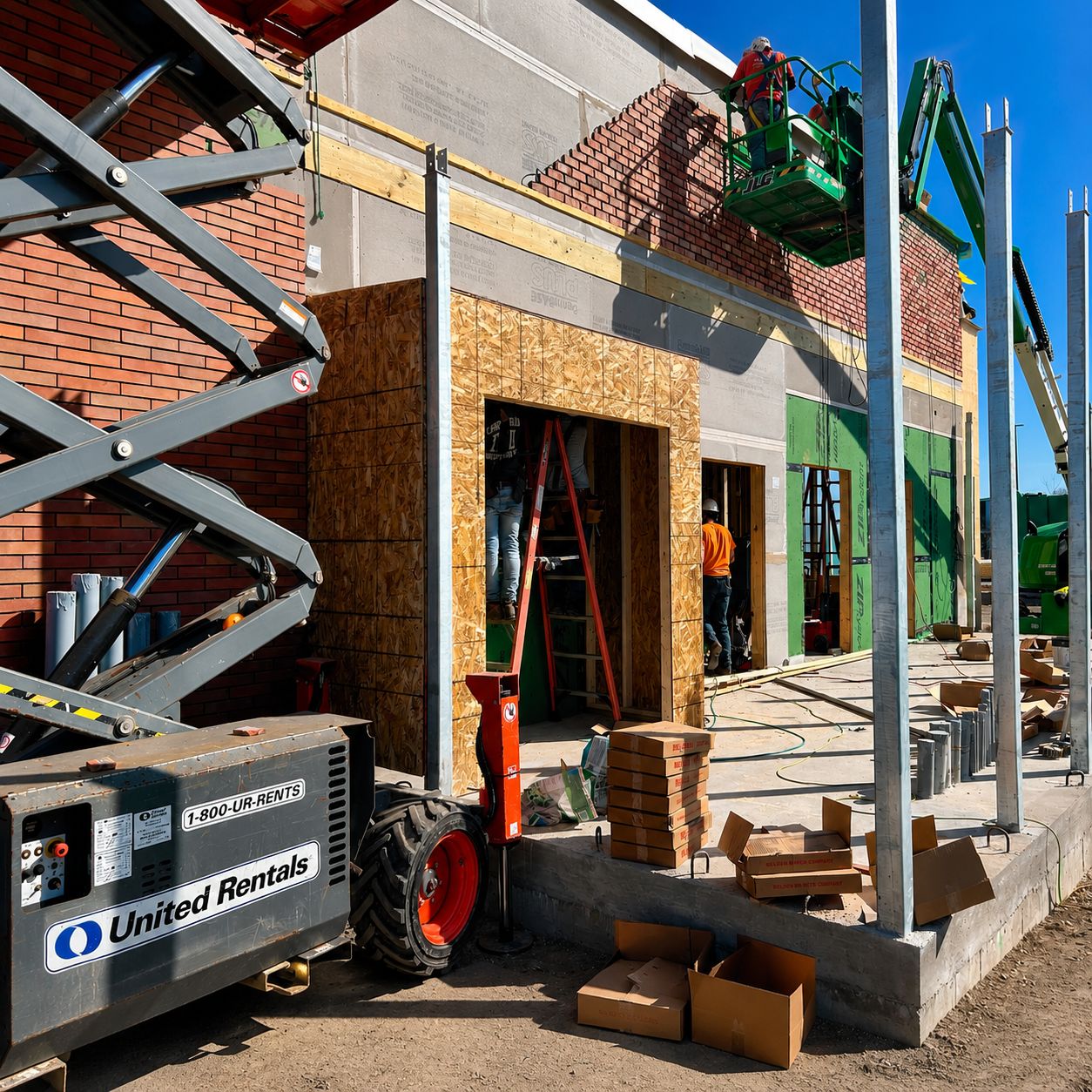 Commercial framing & brick